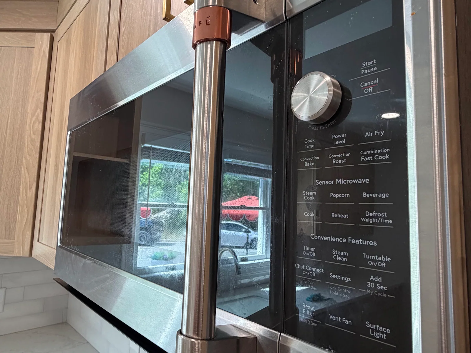 Microwave exterior after detailed cleaning